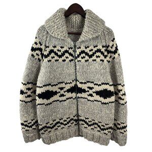 Cowichan Style Vintage Wool Sweater Men’s Large